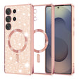 Husa de protectie Techsuit Luxury Glitter MagSafe compatibil cu Samsung Galaxy S25 Ultra, Roz Auriu