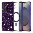 Husa de protectie Techsuit Luxury Glitter MagSafe compatibil cu Samsung Galaxy S25 Ultra, Mov Inchis