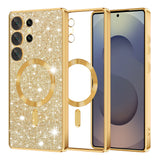 Husa de protectie Techsuit Luxury Glitter MagSafe compatibil cu Samsung Galaxy S25 Ultra, Auriu