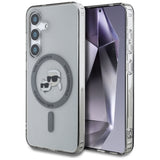 Husa de protectie Karl Lagerfeld IML MagSafe (KLHMS25SHLSKCK) compatibil cu Samsung Galaxy S25, Metal Karl&Choupette Heads