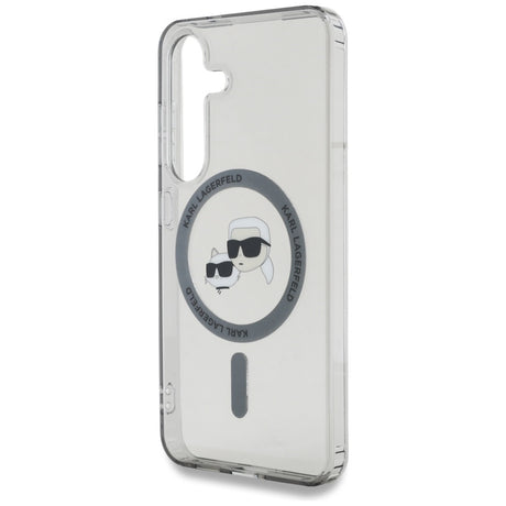 Husa de protectie Karl Lagerfeld IML MagSafe (KLHMS25SHLSKCK) compatibil cu Samsung Galaxy S25, Metal Karl&Choupette Heads