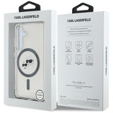 Husa de protectie Karl Lagerfeld IML MagSafe (KLHMS25SHLSKCK) compatibil cu Samsung Galaxy S25, Metal Karl&Choupette Heads