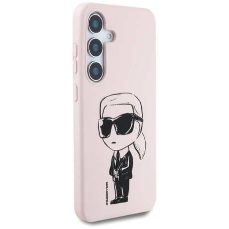Husa de protectie Karl Lagerfeld Silicone Graffiti MagSafe (KLHMS25SPNYKGRTP) compatibil cu Samsung Galaxy S25, Ikonik Pink