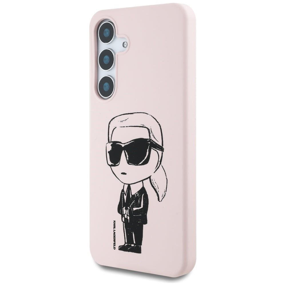 Husa de protectie Karl Lagerfeld Silicone Graffiti MagSafe (KLHMS25SPNYKGRTP) compatibil cu Samsung Galaxy S25, Ikonik Pink
