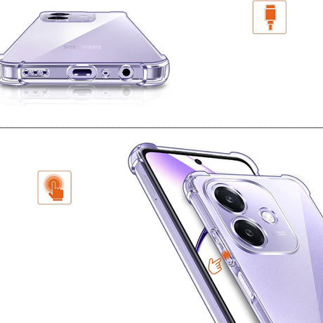 Husa de protectie Techsuit Shockproof Clear Silicone compatibil cu Oppo A40 4G, Transparent