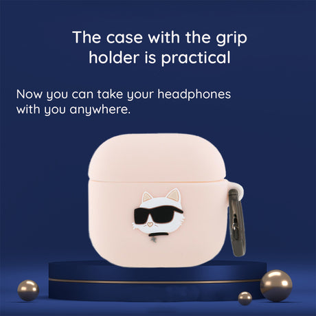 Husă de protecție Karl Lagerfeld Silicone Choupette Head 3D pentru Apple AirPods 4, neagră