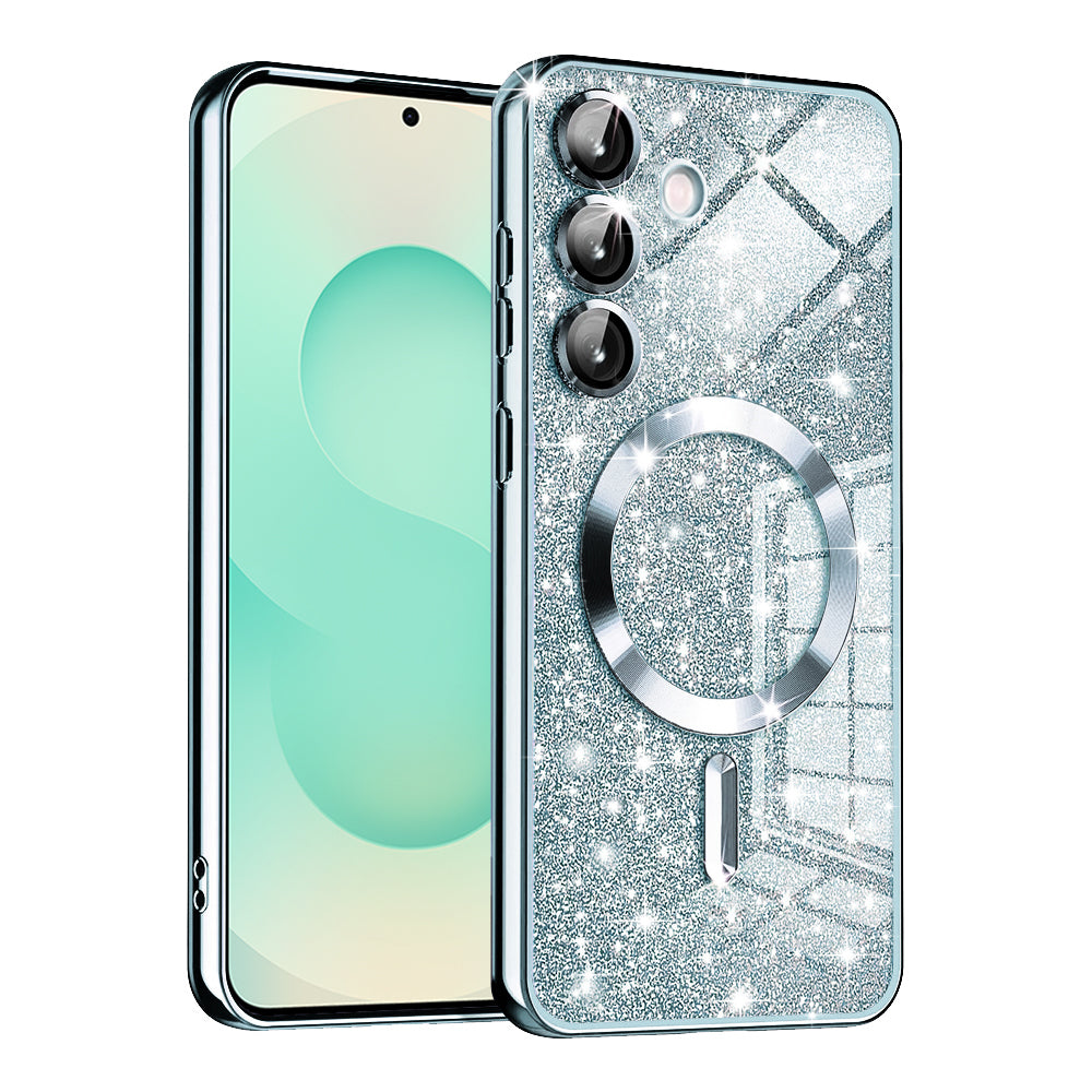 Husa de protectie Techsuit Luxury Glitter MagSafe compatibil cu Samsung Galaxy S25 Plus, Albastru