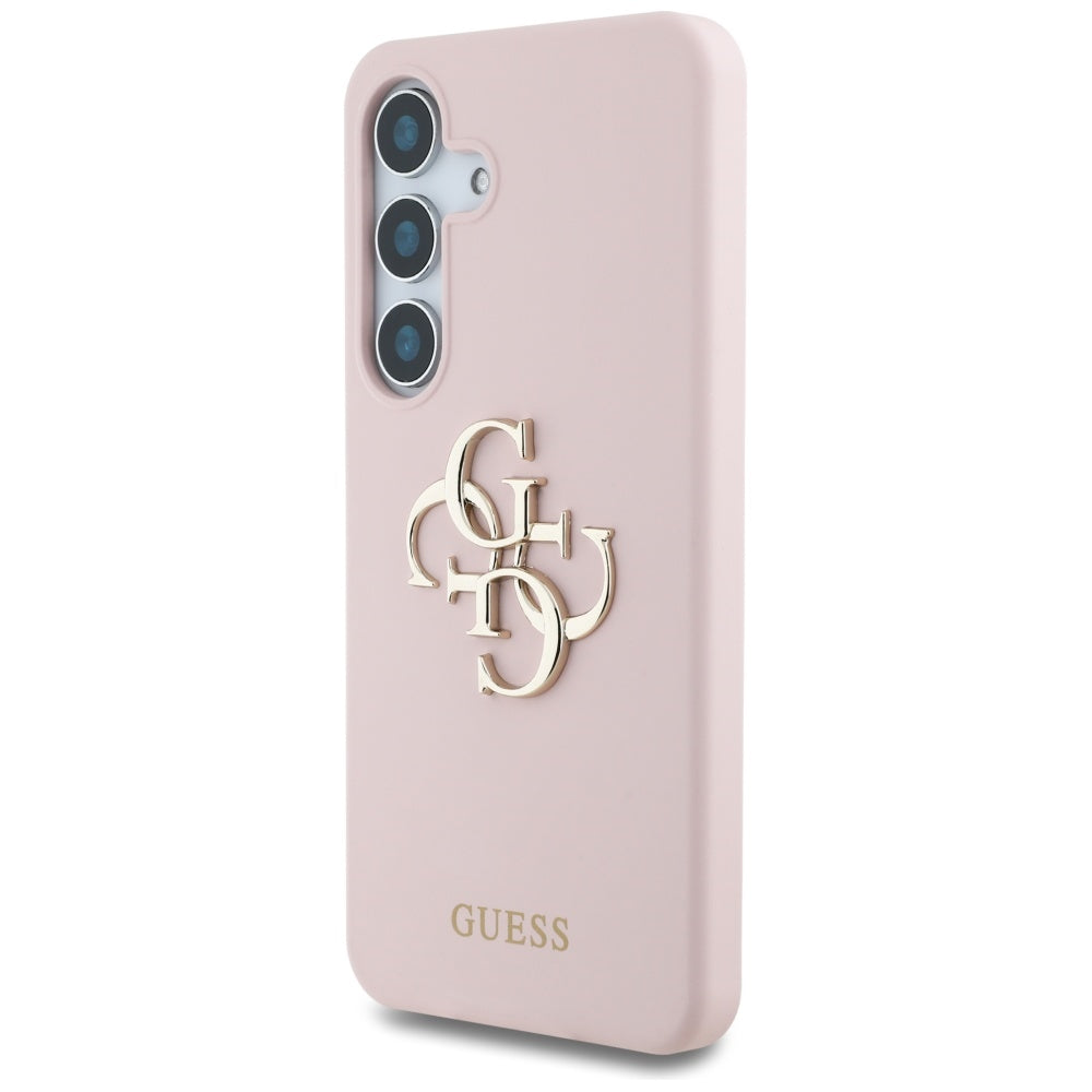 Husa de protectie Guess Silicone 4G Big Metal Logo (GUHCS25SS4SMDP) compatibil cu Samsung Galaxy S25, Roz