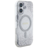 Husa de protectie Guess Hardcase Resin Gradient Glitter MagSafe (GUHMP16SRGRGES) compatibil cu iPhone 16, Argintiu