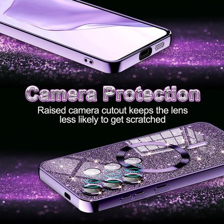 Husa de protectie Techsuit Luxury Glitter MagSafe compatibil cu Samsung Galaxy A15 4G / A15 5G, Mov