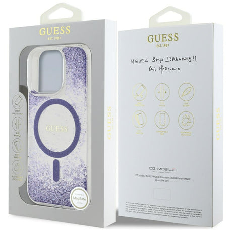 Husa de protectie Guess Resin Bottom Glitter MagSafe (GUHMP16LRGRGEU) compatibil cu iPhone 16 Pro, Mov