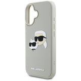 Husa de protectie Karl Lagerfeld 3D Design (KLHCP16SRBCKCHLE) compatibil cu iPhone 16, Bej Rubber Karl&Choupette