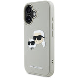 Husa de protectie Karl Lagerfeld 3D Design (KLHCP16SRBCKCHLE) compatibil cu iPhone 16, Bej Rubber Karl&Choupette