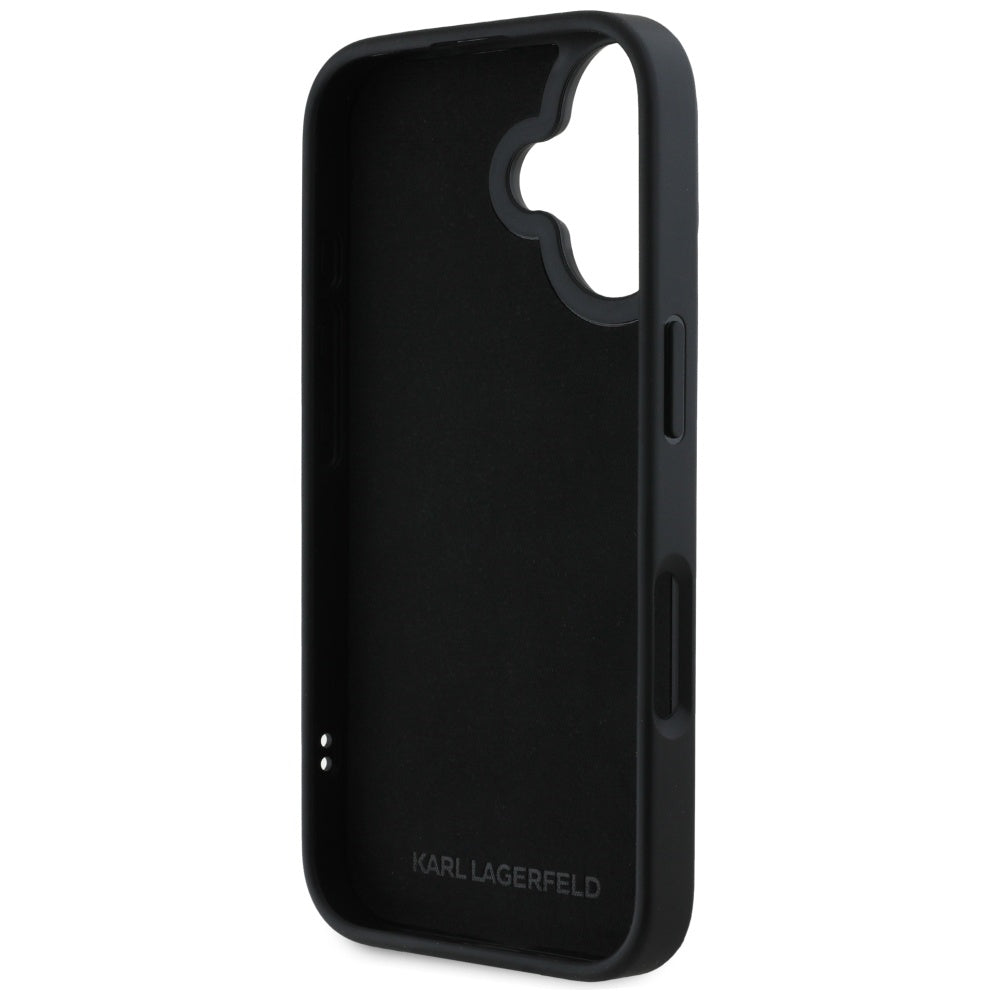 Husă Karl Lagerfeld 3D Design neagră pentru iPhone 16