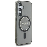 Husa de protectie Guess IML Glitter Circle MagSafe (GUHMS25SHFGEREK) compatibil cu Samsung Galaxy S25, Negru