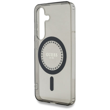 Husa de protectie Guess IML Rhinestones MagSafe (GUHMS25SPFTDTEK) compatibil cu Samsung Galaxy S25, Negru
