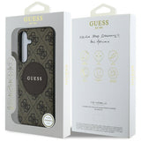 Husa de protectie Guess 4G Circle Classic Logo MagSafe (GUHMS25SP4PGRSGW) compatibil cu Samsung Galaxy S25, Maro