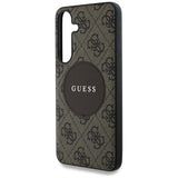 Husa de protectie Guess 4G Circle Classic Logo MagSafe (GUHMS25SP4PGRSGW) compatibil cu Samsung Galaxy S25, Maro