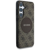 Husa de protectie Guess 4G Circle Classic Logo MagSafe (GUHMS25SP4PGRSGW) compatibil cu Samsung Galaxy S25, Maro
