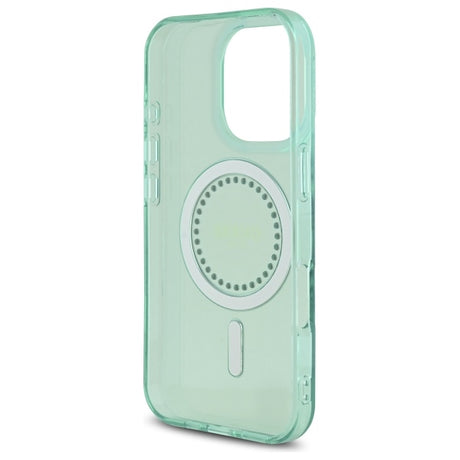 Husa de protectie Guess IML Rhinestones MagSafe (GUHMP16XPFTDTEN) compatibil cu iPhone 16 Pro Max, Verde