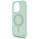 Guess Husa de protectie Guess IML Rhinestones MagSafe (GUHMP16XPFTDTEN) compatibil cu iPhone 16 Pro Max, Verde – imagine
