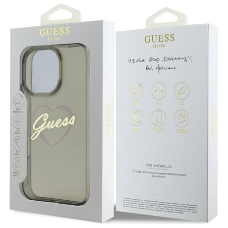 Husa de protectie Guess Hardcase IML Heart (GUHCP16XHCHGSPK) compatibil cu iPhone 16 Pro Max, Negru