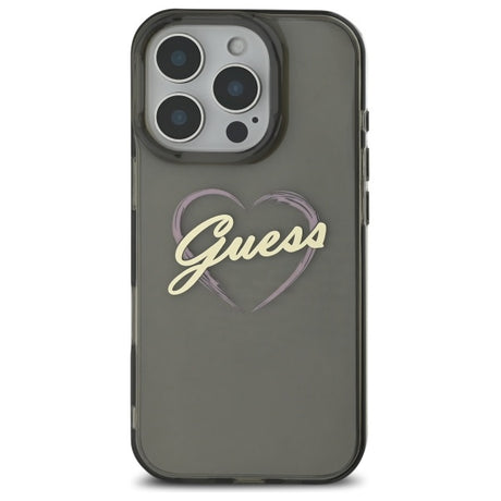 Husa de protectie Guess Hardcase IML Heart (GUHCP16LHCHGSPK) compatibil cu iPhone 16 Pro, Negru