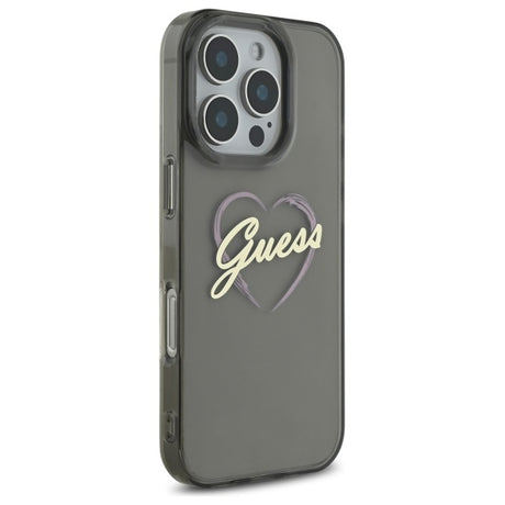 Husa de protectie Guess Hardcase IML Heart (GUHCP16LHCHGSPK) compatibil cu iPhone 16 Pro, Negru
