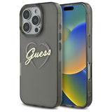 Husa de protectie Guess Hardcase IML Heart (GUHCP16LHCHGSPK) compatibil cu iPhone 16 Pro, Negru