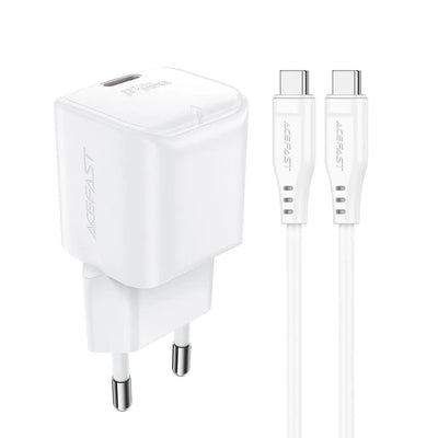 Incarcator Acefast (A77), Type-C, 30W PD, Alb