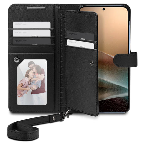 Husa de protectie Spigen Wallet S (ACS09125) compatibil cu Samsung Galaxy S25 Plus, Negru
