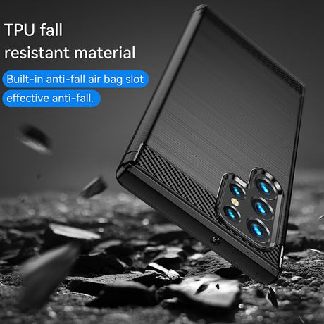Husa de protectie Techsuit Carbon Silicone compatibil cu Samsung Galaxy S23 Ultra, Negru