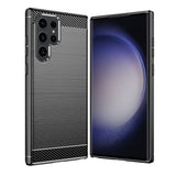 Husa de protectie Techsuit Carbon Silicone compatibil cu Samsung Galaxy S23 Ultra, Negru