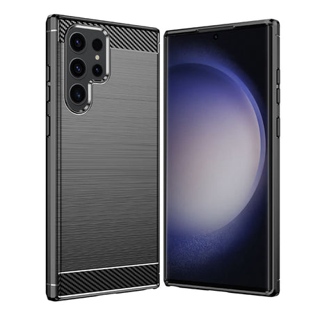 Husa de protectie Techsuit Carbon Silicone compatibil cu Samsung Galaxy S23 Ultra, Negru
