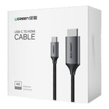 Ugreen Adaptor Ugreen Video Cable Adapter MM142 (50570), Type-C to HDMI, 4K@60Hz, 1.5m, Negru / Gray – imagine 7