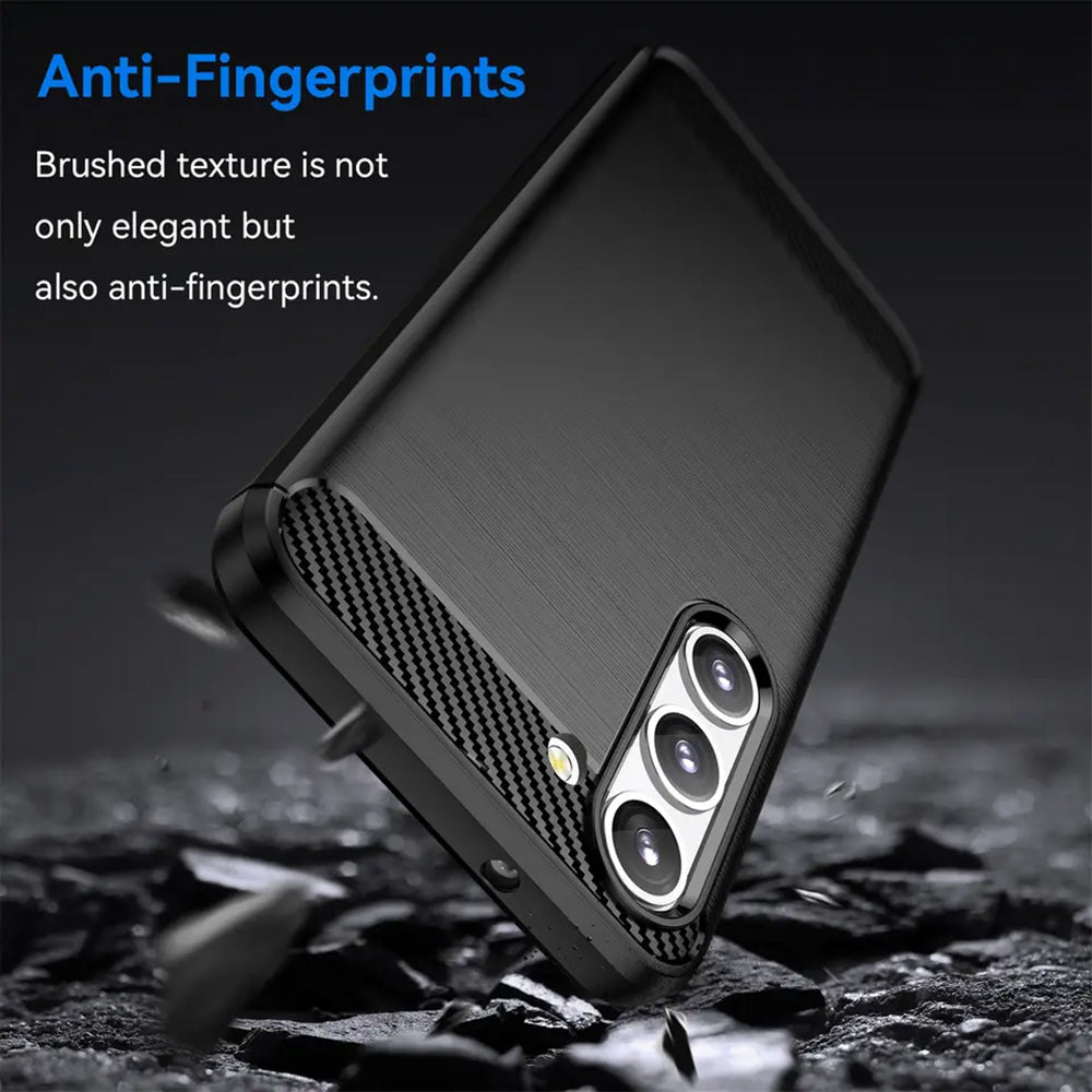 Husa de protectie Techsuit Carbon Silicone compatibil cu Samsung Galaxy S23, Negru