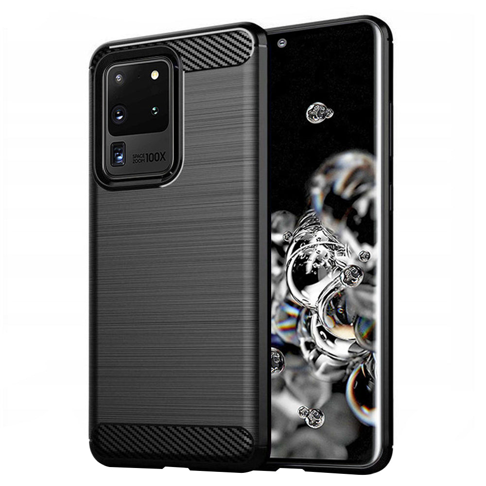 Husa de protectie Techsuit Carbon Silicone compatibil cu Samsung Galaxy S20 Ultra 4G / S20 Ultra 5G, Negru
