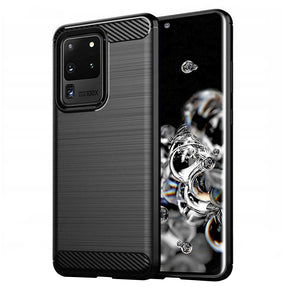 Husa de protectie Techsuit Carbon Silicone compatibil cu Samsung Galaxy S20 Ultra 4G / S20 Ultra 5G, Negru