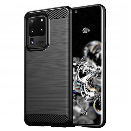 Husa de protectie Techsuit Carbon Silicone compatibil cu Samsung Galaxy S20 Ultra 4G / S20 Ultra 5G, Negru