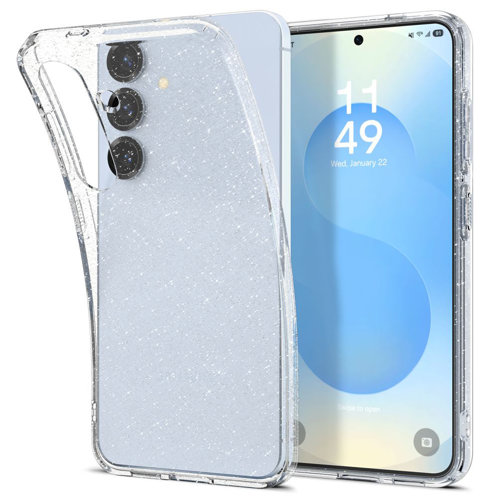 Husa de protectie Spigen Liquid Crystal Glitter (ACS08997) compatibil cu Samsung Galaxy S25, Crystal Quartz