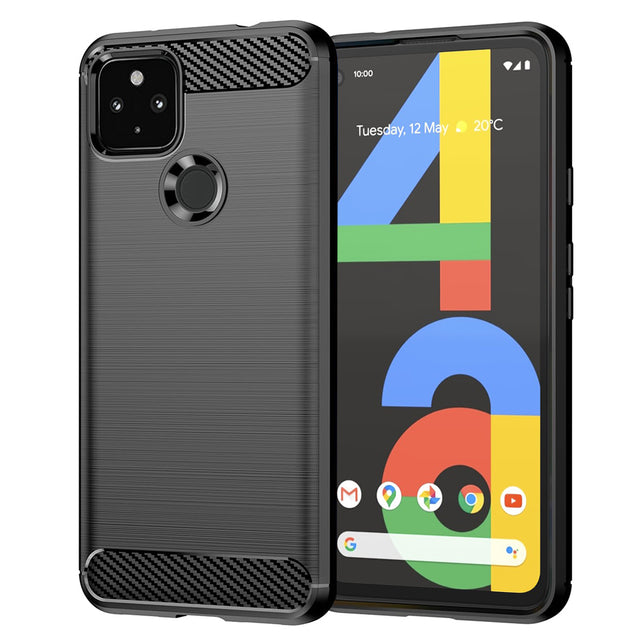 Husa de protectie Techsuit Carbon Silicone compatibil cu Google Pixel 4a 5G, Negru