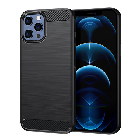 Husa de protectie Techsuit Carbon Silicone compatibil cu iPhone 12 Pro Max, Negru