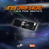 Stocare Dato Internal Solid State Drive SSD Ares Dark Sword (ARSDSK-8TB), PCIe Gen4x4, 8TB, Up to 7200MB/s, Notebook, PS5, Negru
