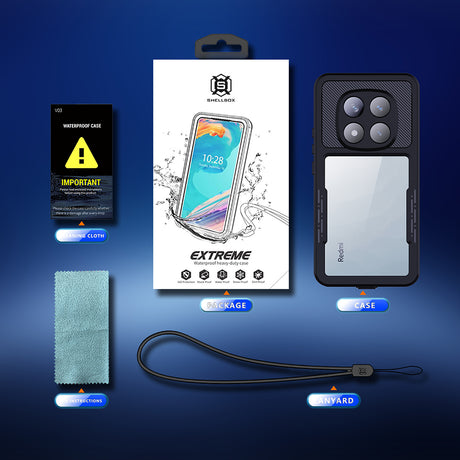 Husa de protectie ShellBox Waterproof IP68 compatibil cu Xiaomi Redmi Note 14 Pro 5G / Poco X7, Negru