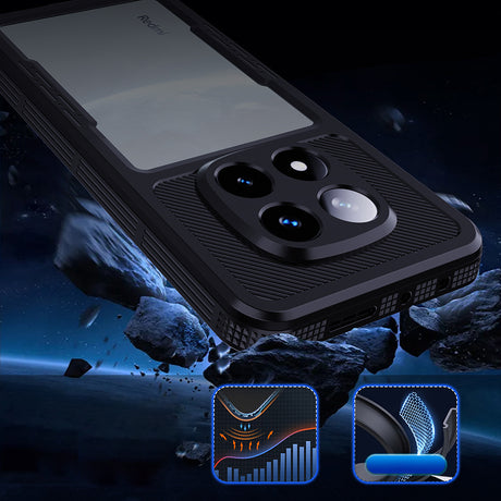 Husa de protectie ShellBox Waterproof IP68 compatibil cu Xiaomi Redmi Note 14 Pro 5G / Poco X7, Negru