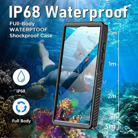 Husa de protectie ShellBox Waterproof IP68 compatibil cu Samsung Galaxy S25 Ultra, Negru