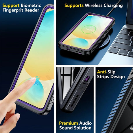 Husa de protectie ShellBox Waterproof IP68 compatibil cu Samsung Galaxy S25, Negru