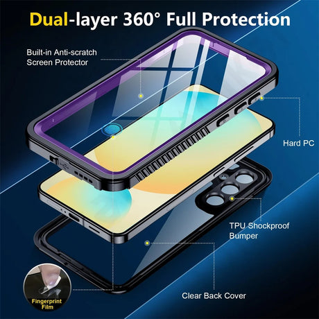 Husa de protectie ShellBox Waterproof IP68 compatibil cu Samsung Galaxy S25, Negru