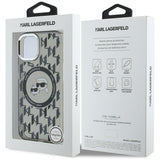 Husa de protectie Karl Lagerfeld IML MagSafe (KLHMP15MHMCKMHK) compatibil cu iPhone 15 Plus, Negru Monogram Karl&Choupette Head