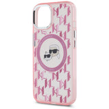 Husa de protectie Karl Lagerfeld IML MagSafe compatibil cu iPhone 15, Roz